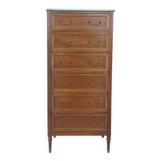 Louis XVI mahogany chiffonier with 6 drawers