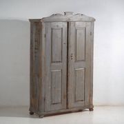Rustic painted wardrobe in wood, Central Europe, circa 1900–1920
