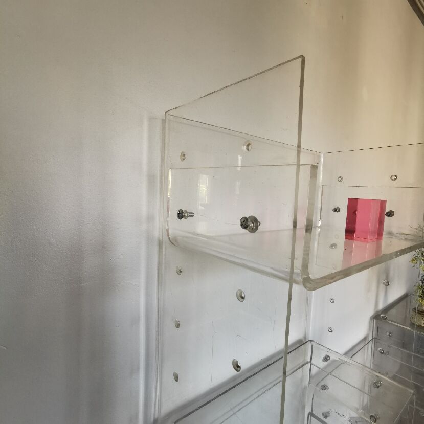 Plexiglas bookcase / storage 1970