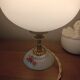 Opaline lamp & retro chic flowers, unique upcycled creation