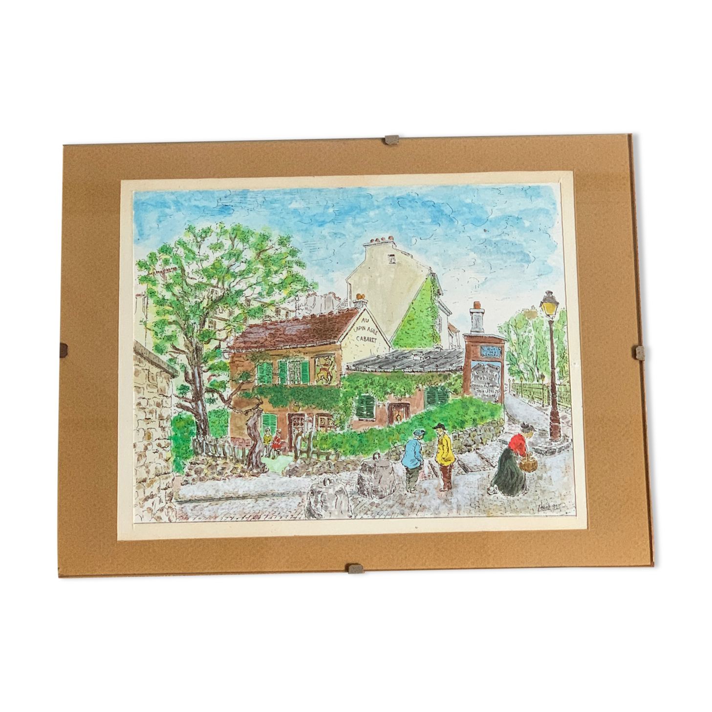 Vintage Montmartre watercolor