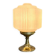 Art Deco lamp from the 1930s with an opaline globe featuring a pink flower.