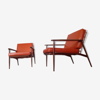 Paire de fauteuils année 50 vintage Marque " Métalcraft" Californie USA