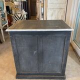 Antique professional furniture in patinated wood with 3 administration locker drawers