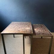 Tables gigognes en cuivre par Herbert Hirche pour Rosenthal, Allemagne, années 1970