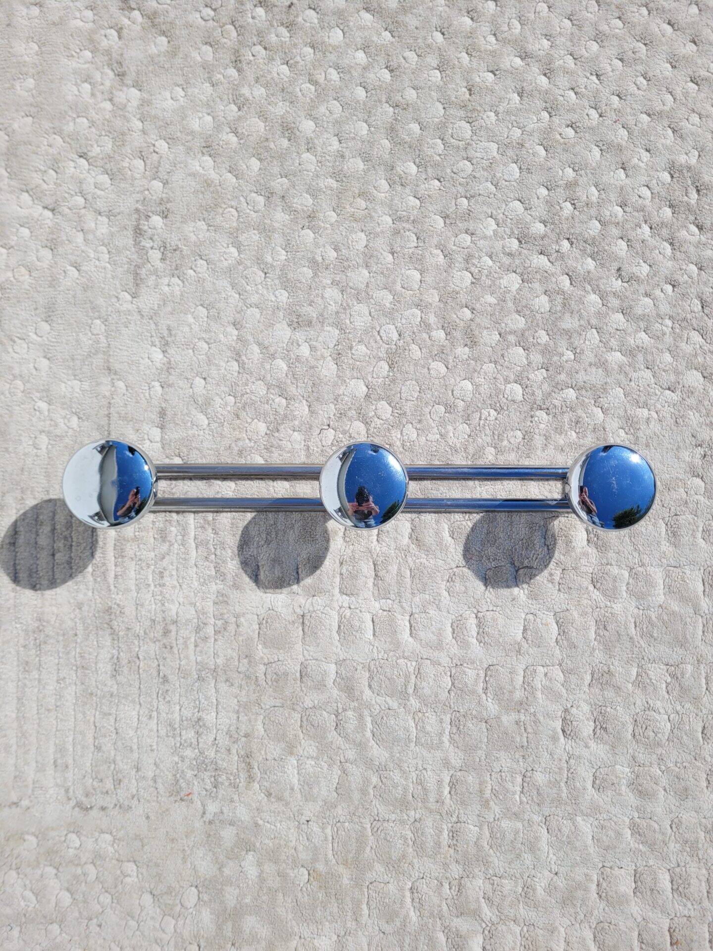 Vintage chrome 3-door coat rack