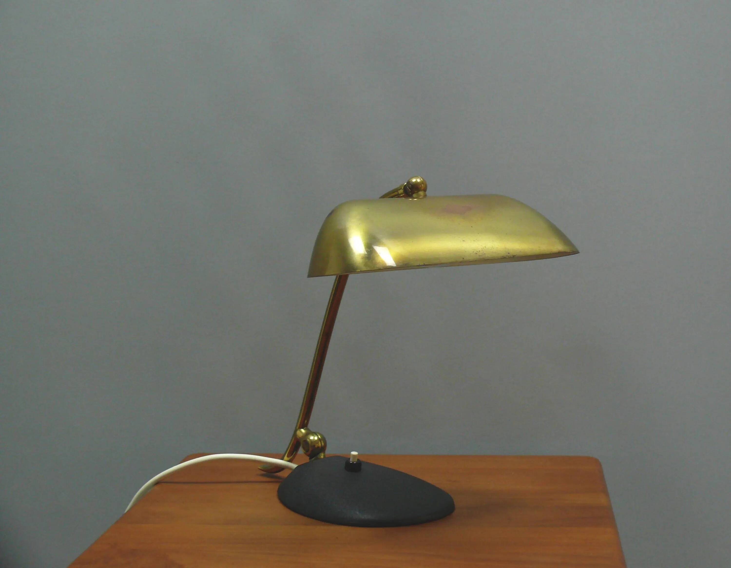 Lampe de piano vintage, laiton, années 1960, JBS