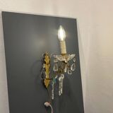 Brass Crystal Sconces Set of 2 1950’s