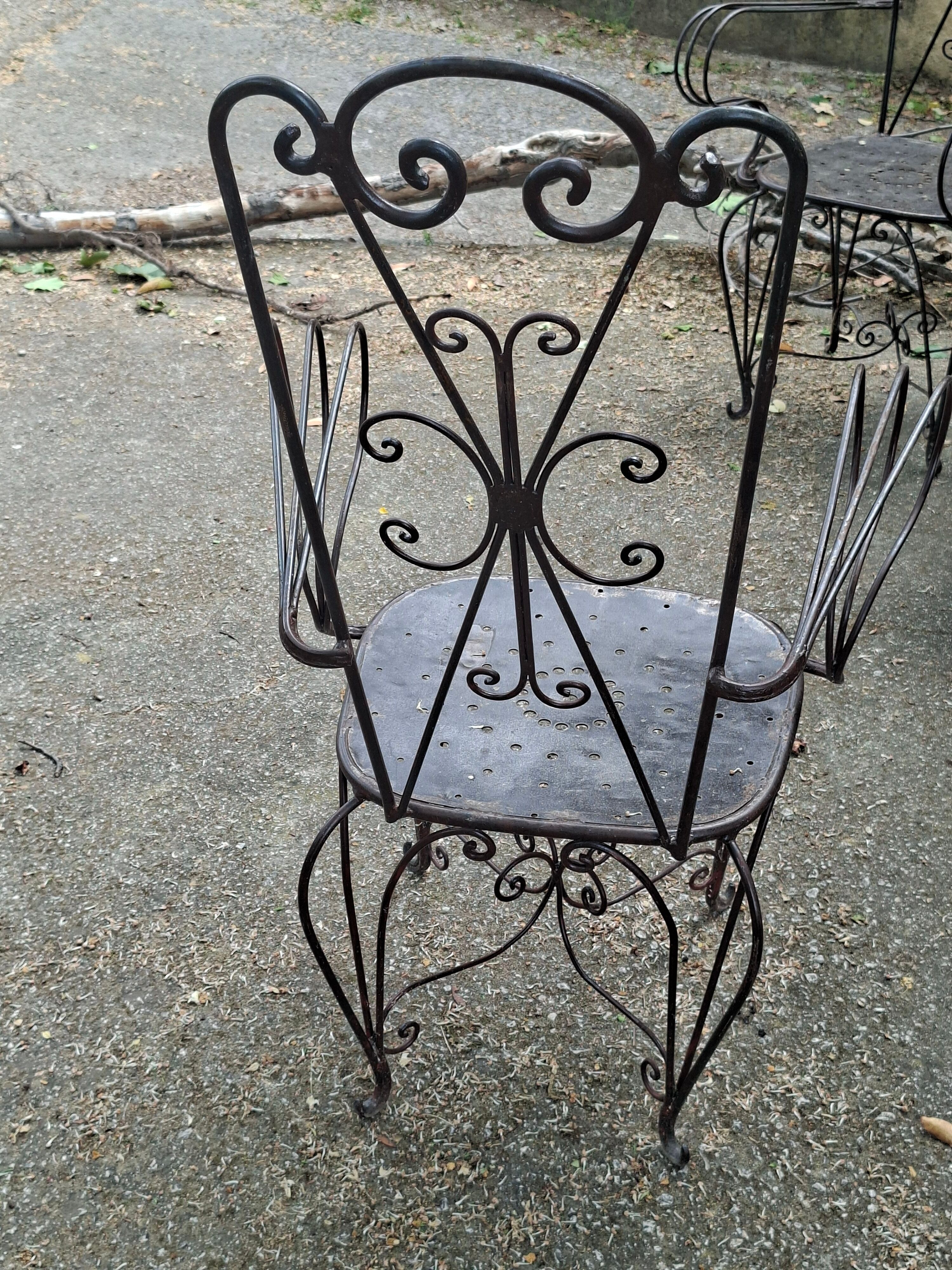 Fauteuils de jardin vintage en fer forgé