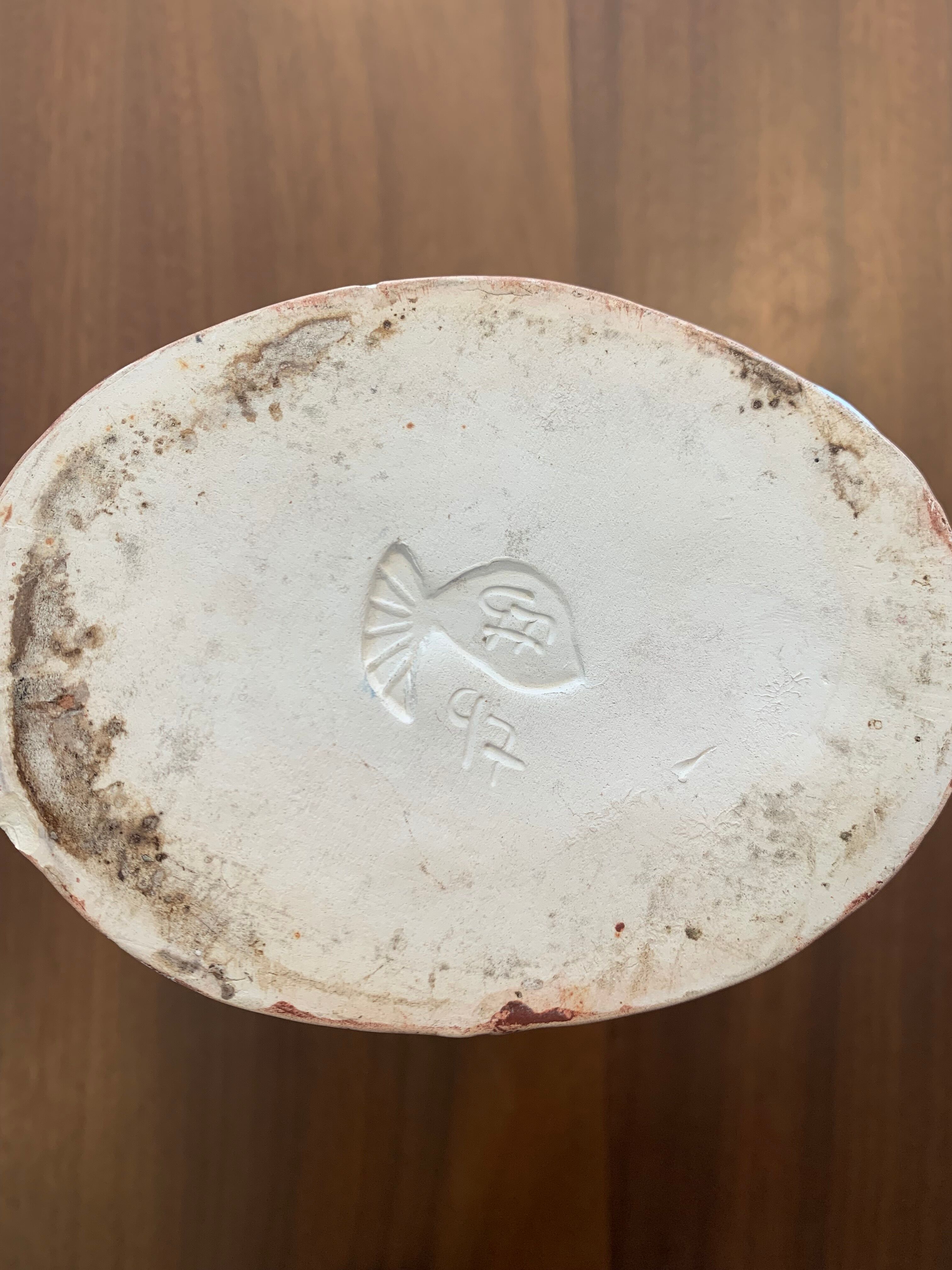 Brutalist vase signed 90