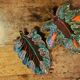 Set of 2 leaf-shaped ceramic dishes from Vallauris.