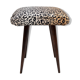 Vintage leopard velvet stool from the 20th century, Europe, 1960s