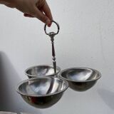Plat à compartiments en métal argenté