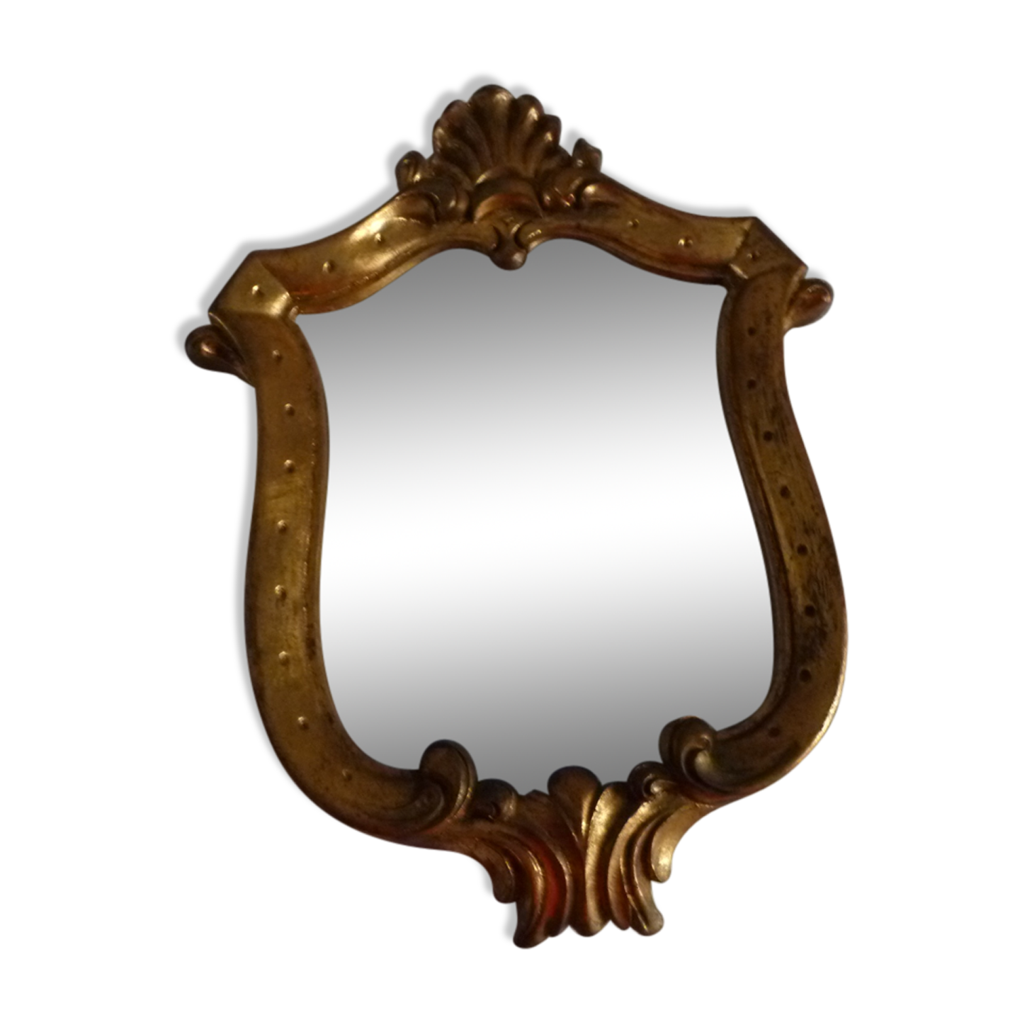 Miroir lyre doré