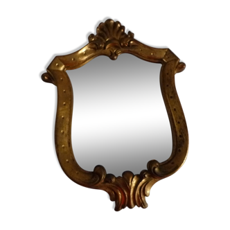 Miroir lyre doré