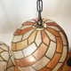 Suspension nacre beige et orange