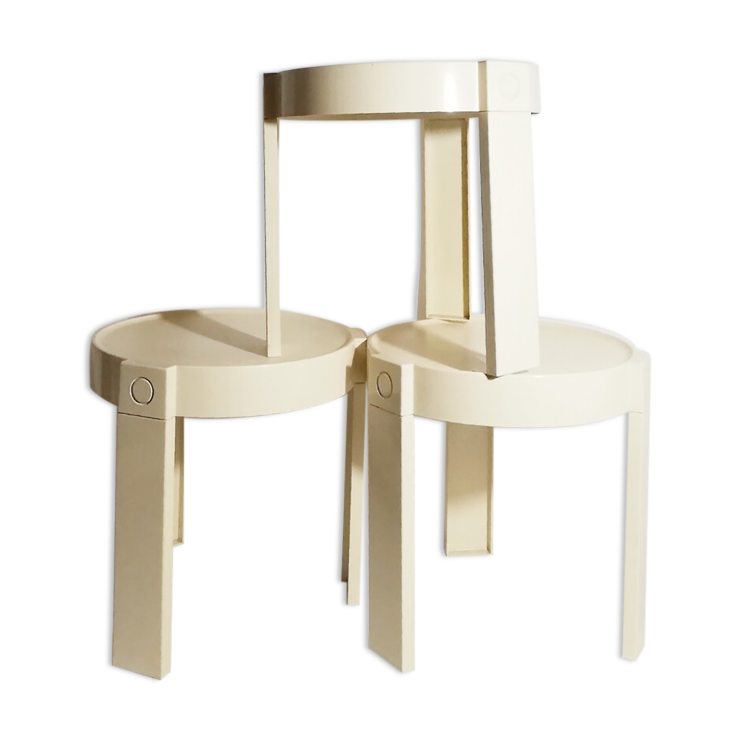 Set of 3 trundle tables 70s