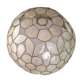 Vintage mother-of-pearl and brass flower suspension