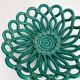 Vintage Vallauris green woven ceramic fruit bowl