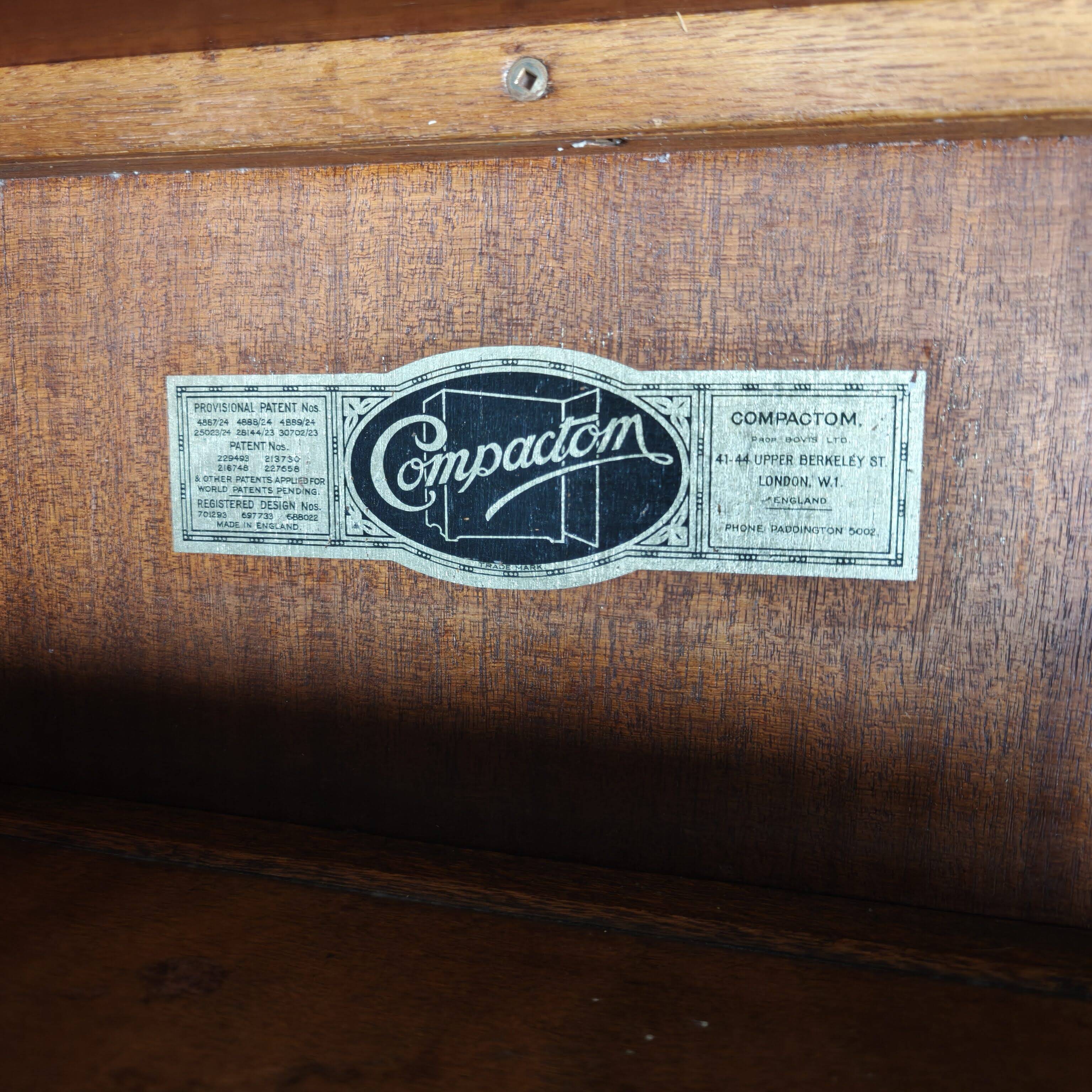 1920s Compactom Ltd Gentleman’s Wardrobe – Complete Fitted Interior