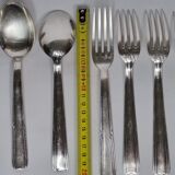 Set of 8 cutlery, tablespoons and fork "dixi" in silver metal