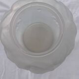 Ball vase with relief flower decoration, frosted glass