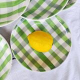 Antique checkered soup plates