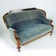 Unique Biedermeier sofa in original fabric and walnut veneer, Vienna, Austria circa 1825