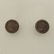 Pair of antique furniture knob handles in solid gilded brass