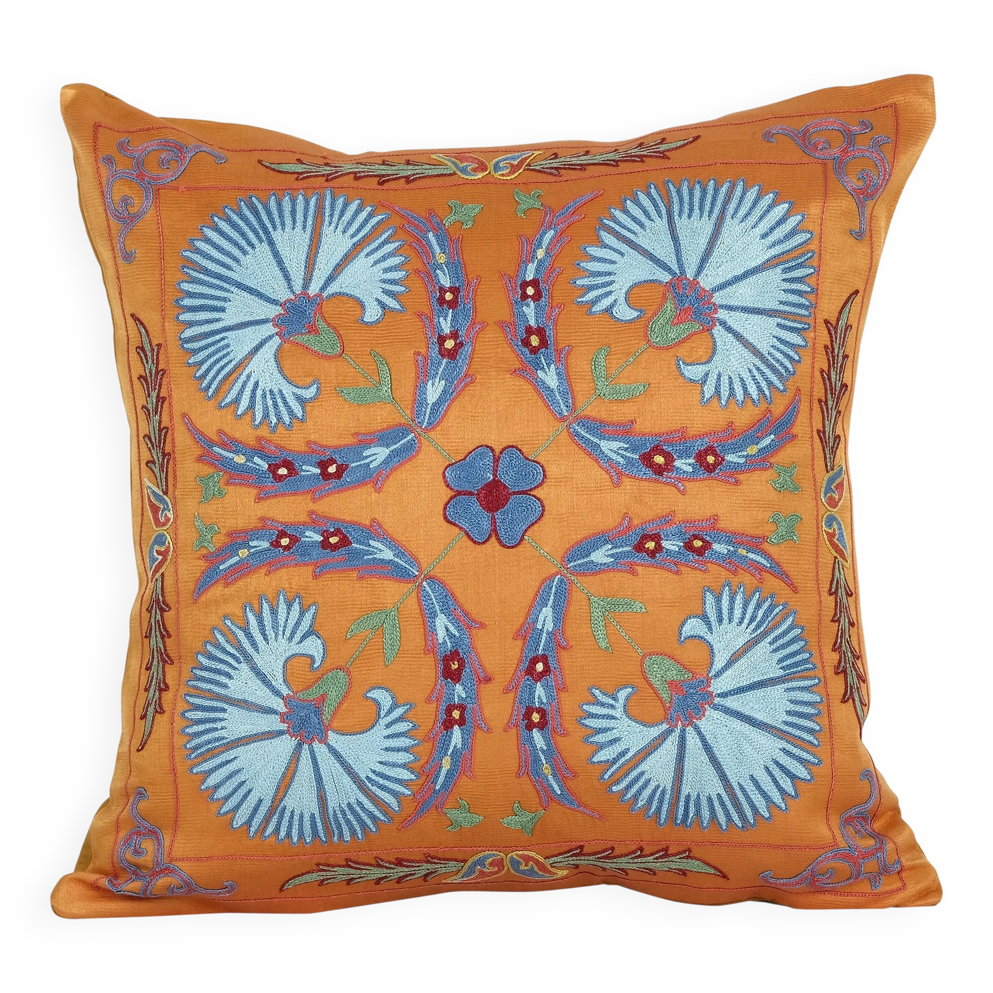 Vintage embroidered cushion cover 48x48 cm