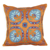 Housse de coussin brodée vintage 48x48 cm