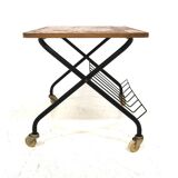 Teak and metal side table, Sweden, 1950s