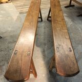 Old solid oak farm bench