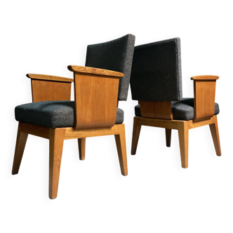 Paire de chaises longues vintage, années 1940