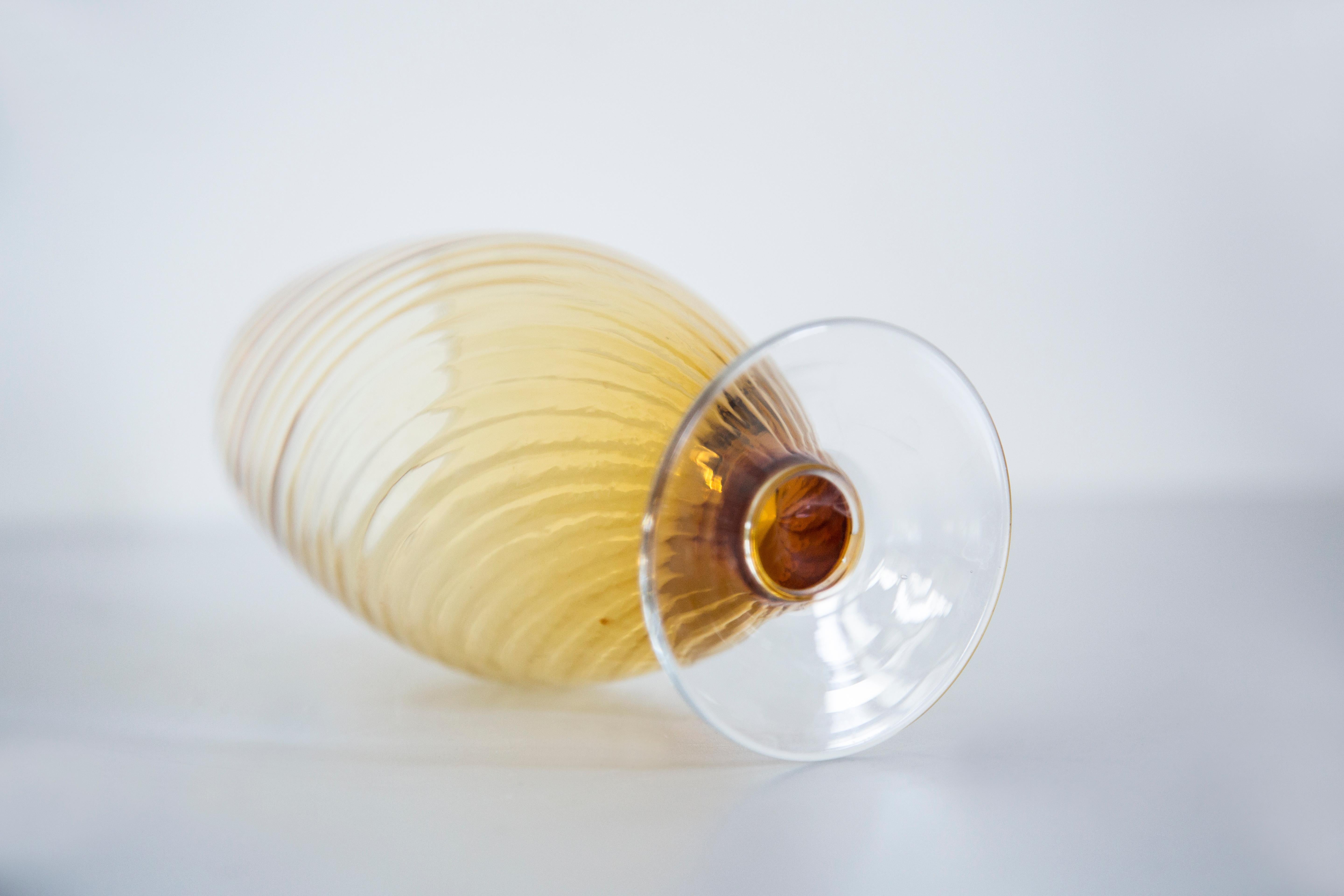 Small vintage yellow glass vase, 20th century, Europe, 1960s