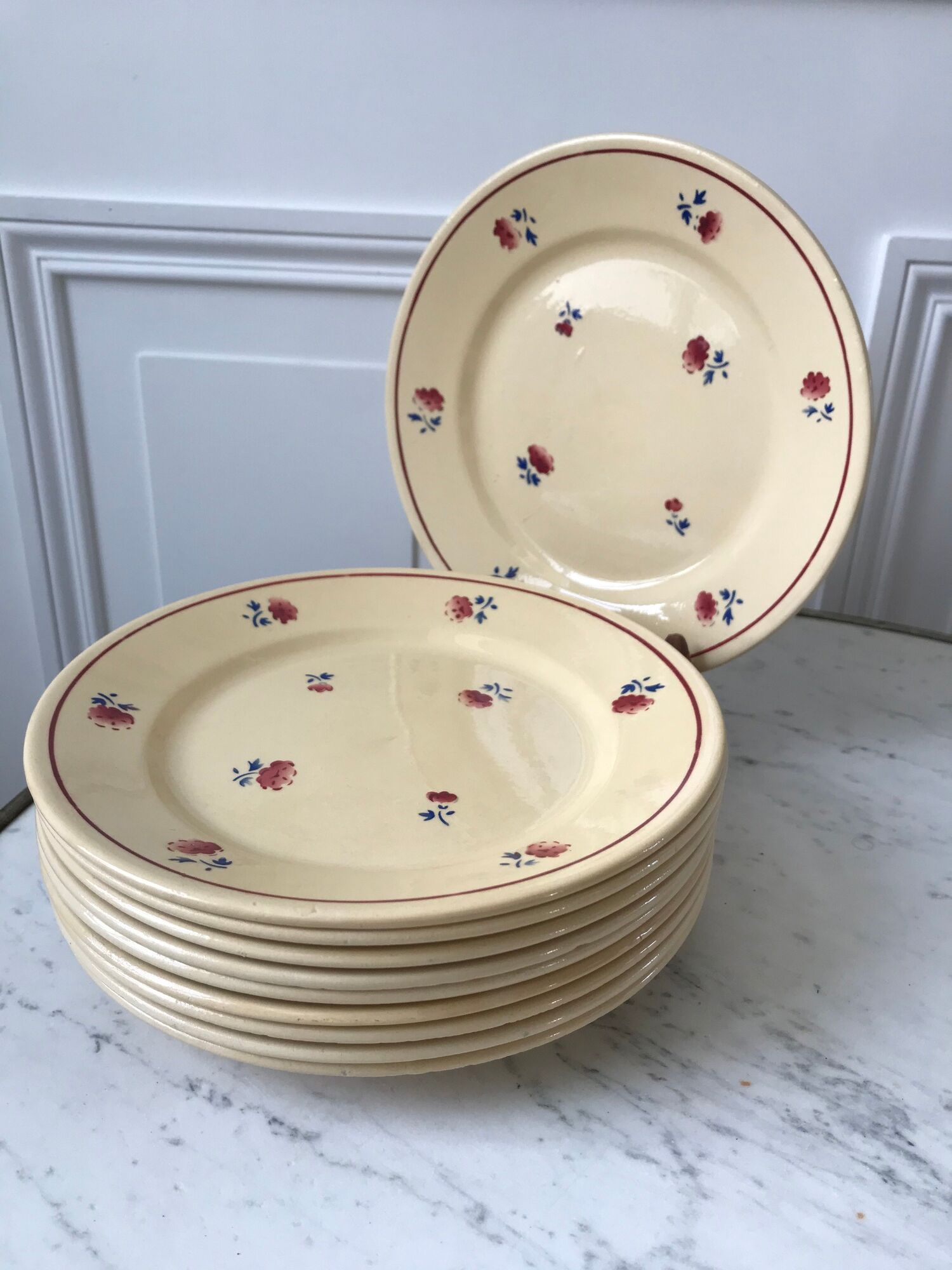 Set of 10 dessert plates fb badonviller 30-40s