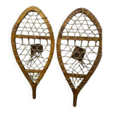 pair of wooden snowshoes