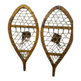 pair of wooden snowshoes