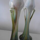 Art Deco ceramic fireplace trim, tulip-shaped vase