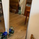 Beveled mirror in festoon 123x51 cm from the 60s