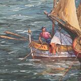 St Tropez port scene by Lucien Xim