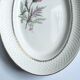Vintage oval plate signed Moulin des Loups model Imperia pink flower