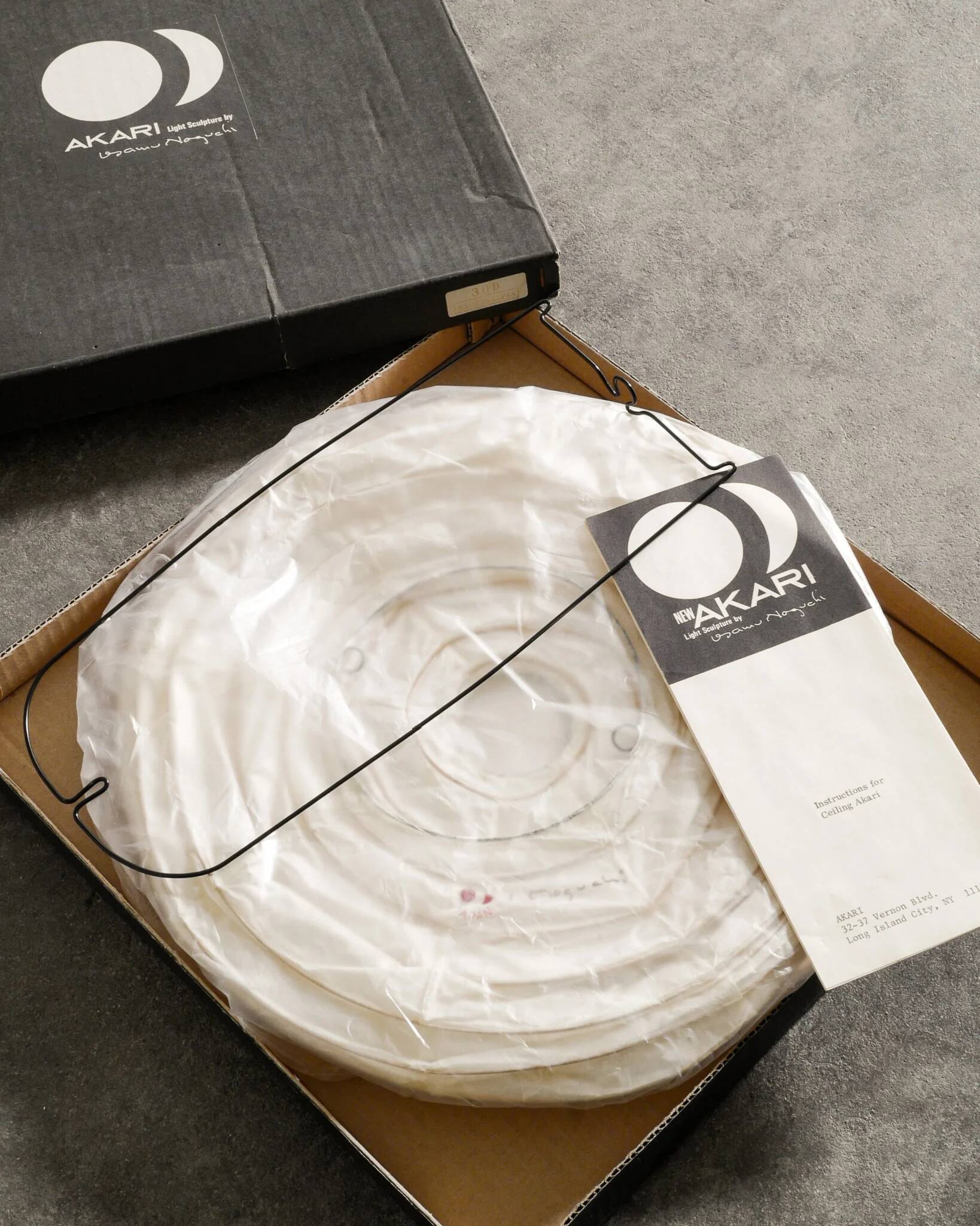 Vintage Mid Century "30D" Paper Ceiling Pendant Lamp by Isamu Noguchi