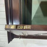 19th-century English mahogany three-door wardrobe.