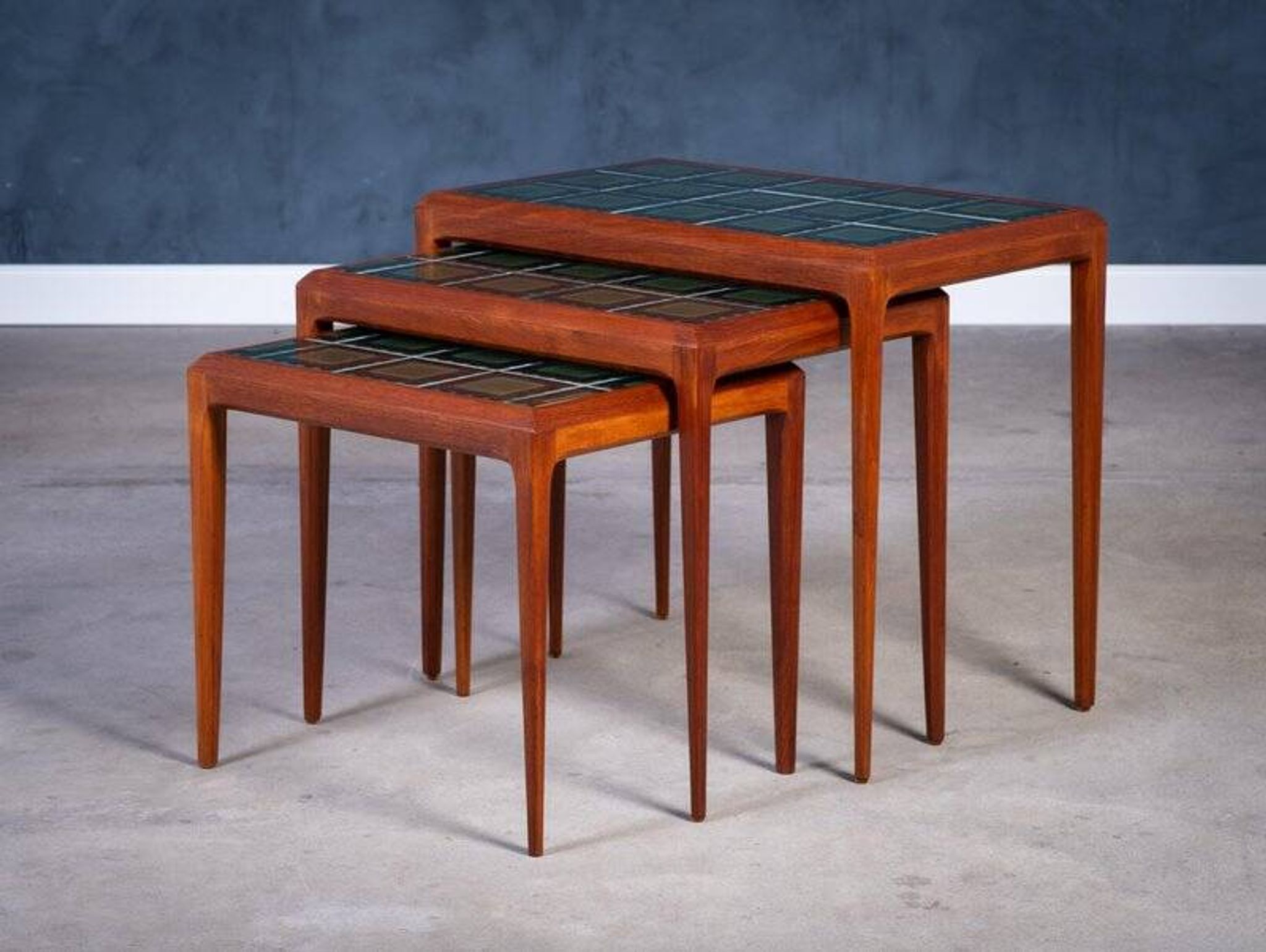 Nest of teak tables, 1960s, Set of 3