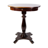 Oval side table on pillar with drawer in mahogany from around the year 1890s