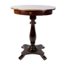 Table d’appoint ovale sur pilier avec tiroir en acajou des années 1890