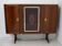 Attributed Gio Ponti Mid-Century Italian Mahogany and Brass Bar Cabinet, 50