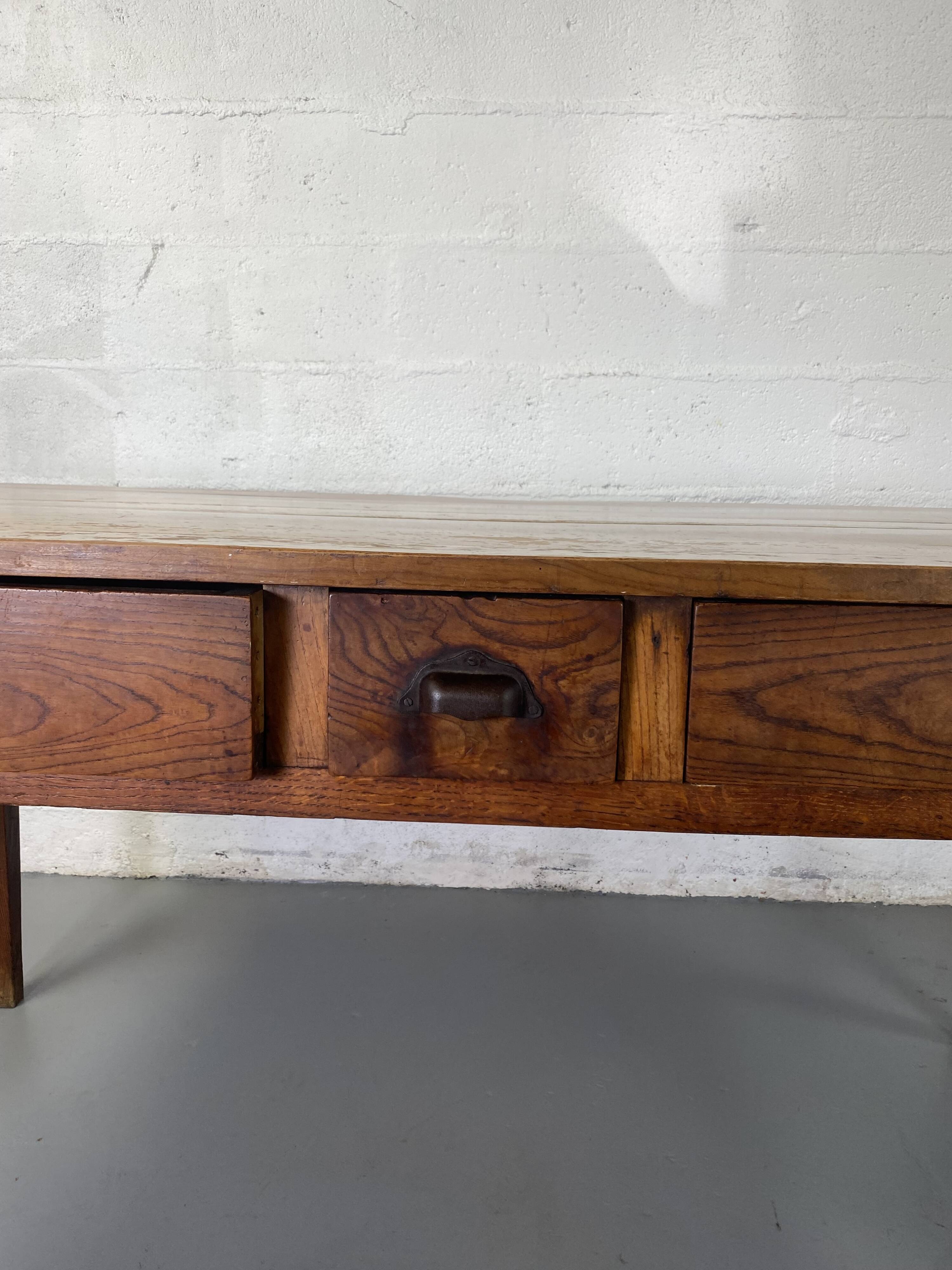 Table de Ferme Vintage en Bois Massif