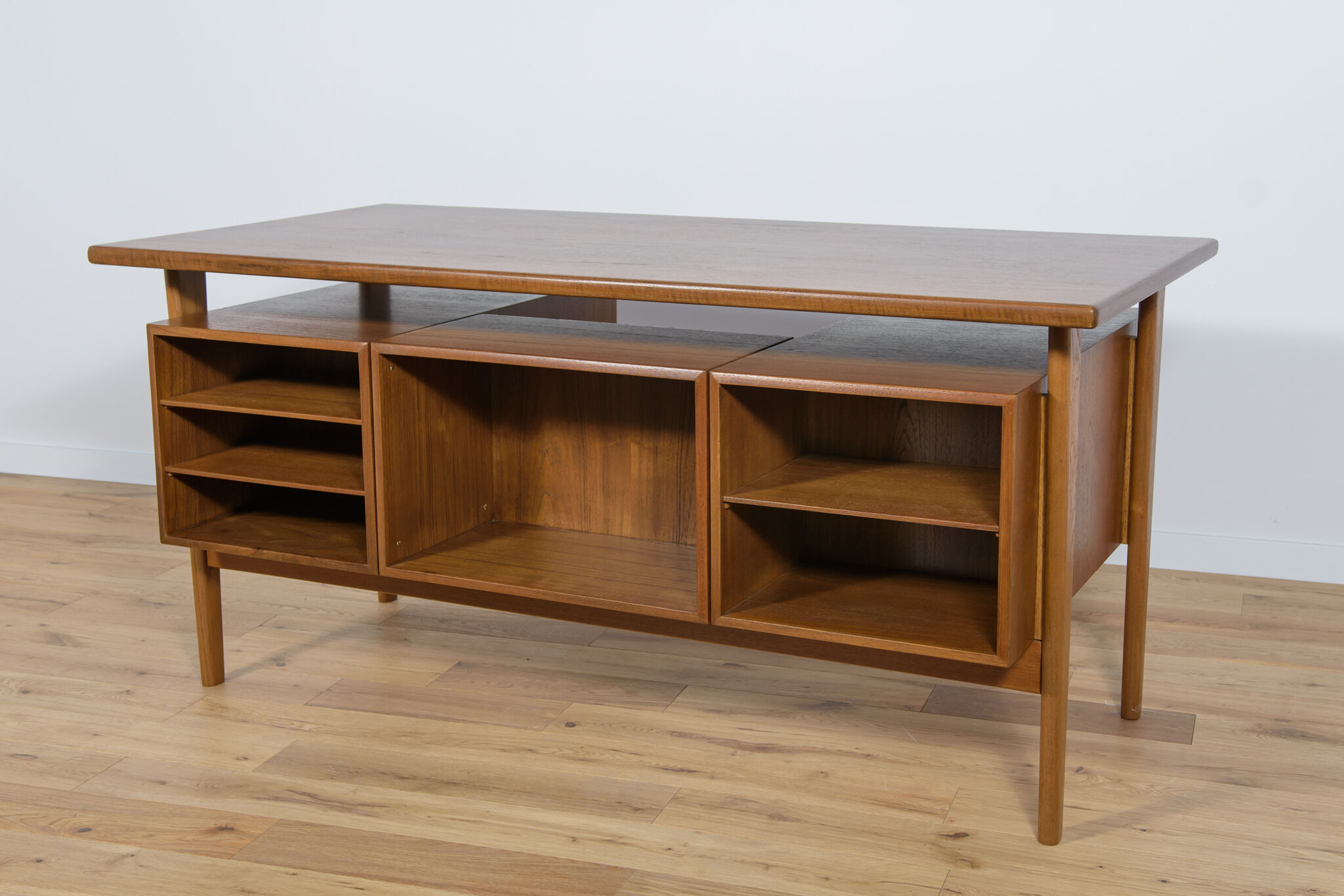 Mid-Century Danish Teak Desk by Kai Kristiansen for Feldballes Møbelfabrik, 1960s